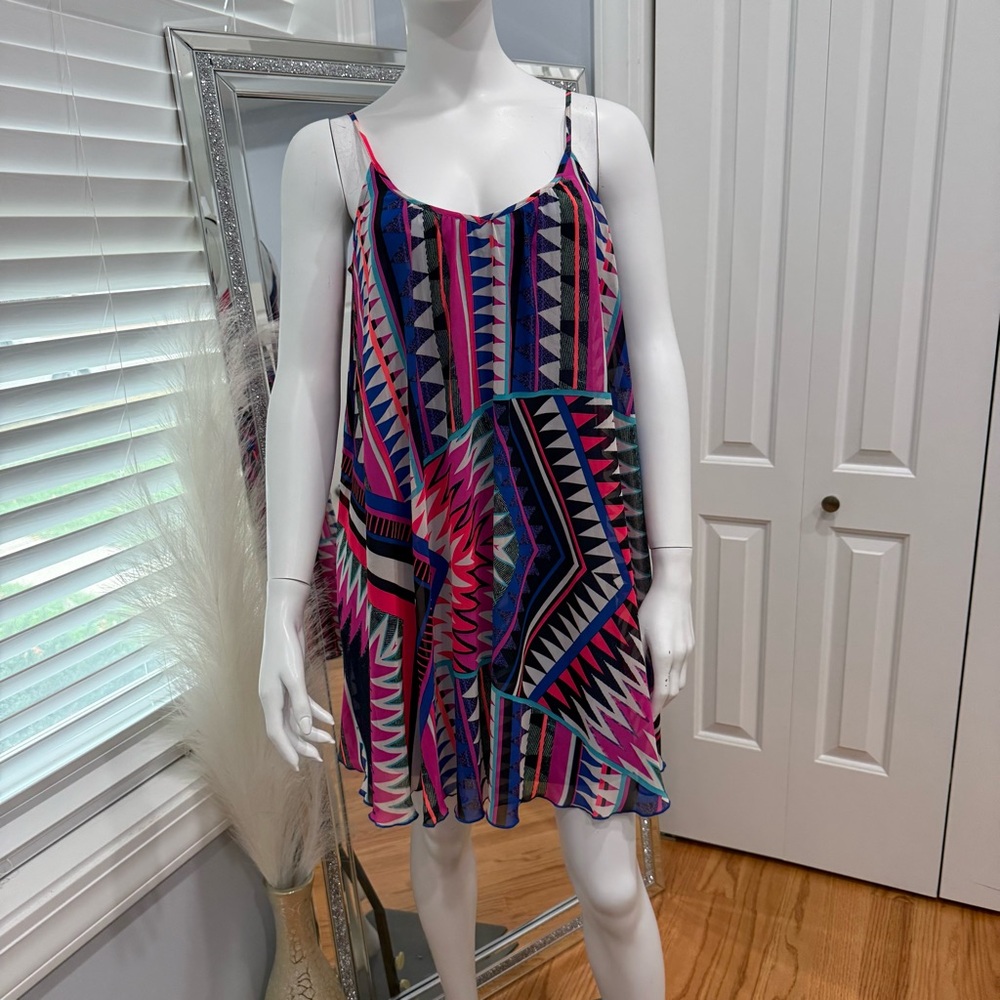 Express Multicolor Tribal Print Mini Dress
